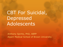 CBT For Suicidal, Depressed Adolescents