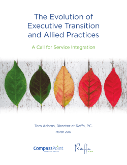 The Evolution of Executive Transition and Allied Practices