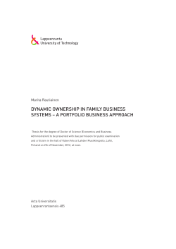 dynamic ownership in family business systems &ndash; a portfolio