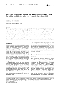 Identifying phonological patterns and projecting remediation cycles