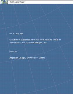 Exclusion of Suspected Terrorists from Asylum: Trends in