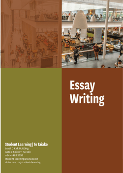Orientation Essay Writing - Victoria University of Wellington