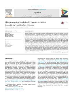 Affective cognition: Exploring lay theories of emotion