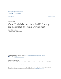 Cuban Trade Relations Under the U.S. Embargo and their Impact on