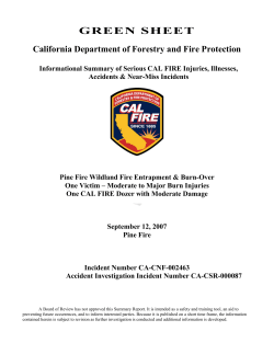 green sheet - Wildland Fire Lessons Learned Center