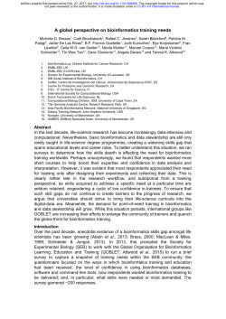 A global perspective on bioinformatics training needs