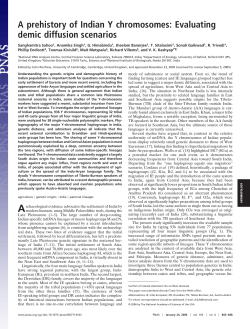 A prehistory of Indian Y chromosomes: Evaluating demic diffusion
