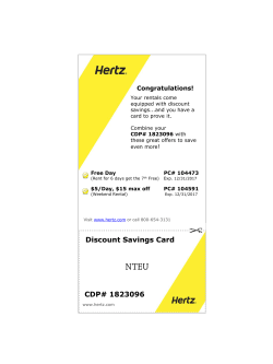 2017 Hertz Discount Card