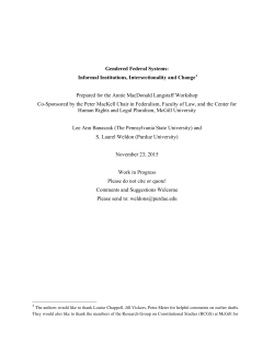Gendered Federal Systems: Informal Institutions, Intersectionality