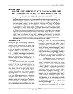 colour vision deficiency (cvd) in medical students