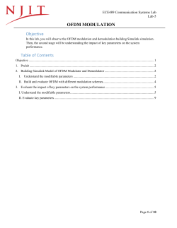 OFDM MODULATION Objective Table of Contents