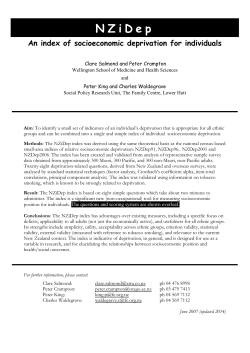 NZiDep brief description flyer