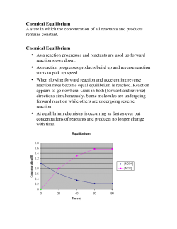 Chemical Equilibrium A state in which the concentration of all