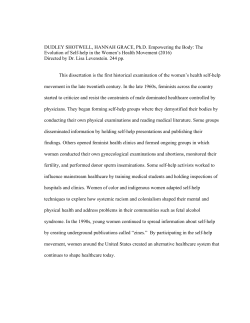 The Evolution of Self-help in the Women`s Health Movement