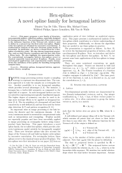Hex-splines: A novel spline family for hexagonal lattices