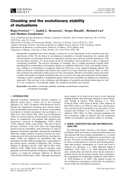 Cheating and the evolutionary stability of mutualisms