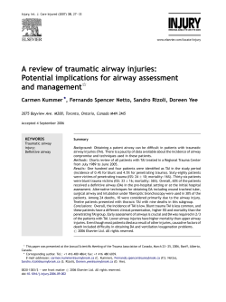 A review of traumatic airway injuries: Potential implications for