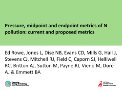 Pressure, midpoint and endpoint metrics of N pollution
