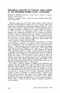 Historical Decline of Coastal Sage Scrub in the Riverside