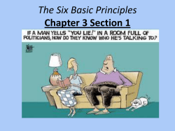 The Six Basic Principles Chapter 3 Section 1