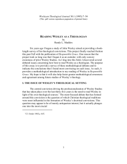 read Wesley as a theologian - DukeSpace