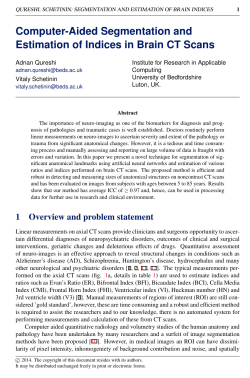 Computer-Aided Segmentation and Estimation of Indices in Brain