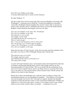 Don`t Put Your Children on the Stage