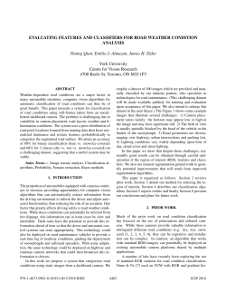 Evaluating features and classifiers for road weather