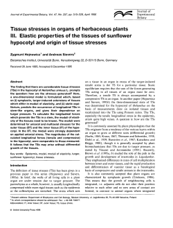 Tissue stresses in organs of herbaceous plants III. Elastic properties