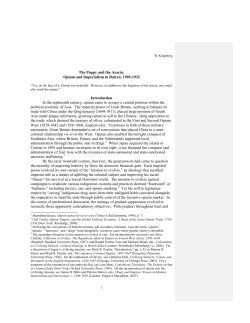 The Poppy and the Acacia: Opium and Imperialism in Dairen, 1905