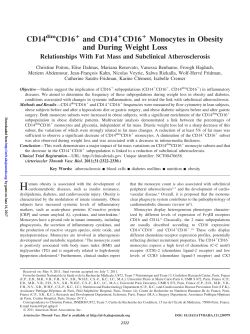 CD14 CD16 and CD14 CD16 Monocytes in Obesity and During