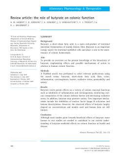 Review article: the role of butyrate on colonic function