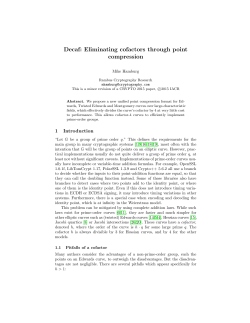Eliminating cofactors through point compression