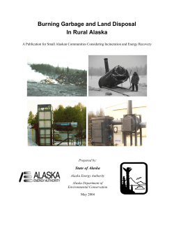 Burning Garbage and Land Disposal In Rural Alaska