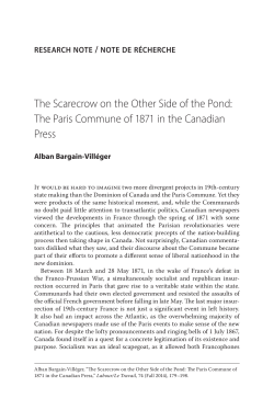 The Scarecrow on the Other Side of the Pond: The Paris Commune