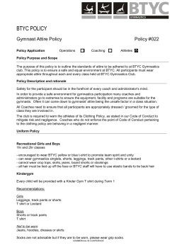 BTYC POLICY - BTYC Gymnastics