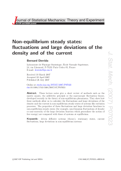 Non-equilibrium steady states - Laboratoire de Physique Statistique