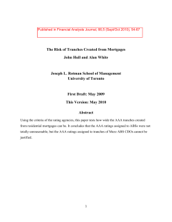 The Risk of Tranches Created from Mortgages