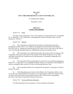 BYLAWS OF NEW YORK PROGRESSIVE ACTION NETWORK, INC