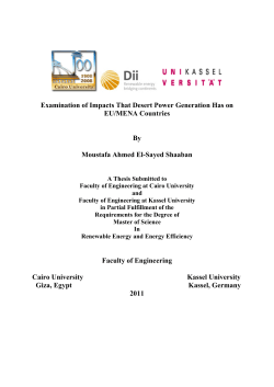 Examination of Impacts That Desert Power Generation Has on EU