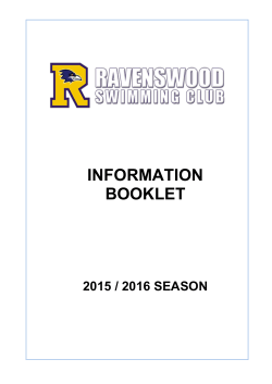 RAVENSWOOD SWIMMING CLUB 2015/2016 SEASON