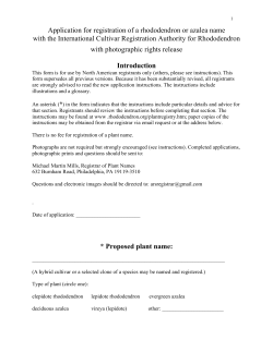 Application for registration of a rhododendron or azalea name with