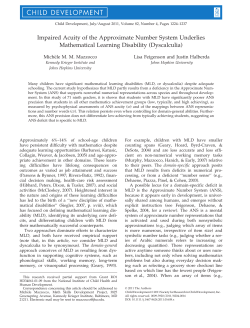 Impaired Acuity of the Approximate Number System Underlies