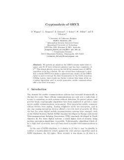 Cryptanalysis of ORYX - Schneier on Security
