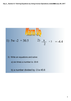 Day 2_ Section 6.1 Solving Equations by Uning Inverse Operations
