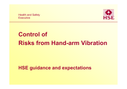 Control of Risks from Hand-arm Vibration