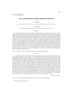Classification of Granitic Pegmatites Revisited