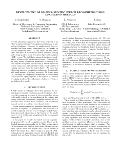 Development of Dialect-Specific Speech Recognizers Using