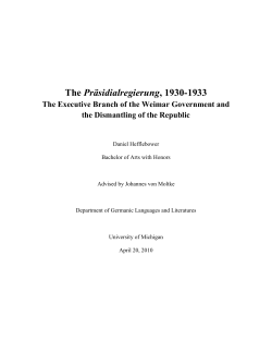 The Pr&auml;sidialregierung, 1930-1933