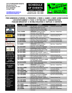 schedule of events - City of Broadview Heights